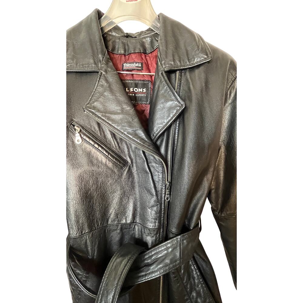 Wilsons Thinsulate Womens Black Leather Jacket | Med - Picture 10 of 10